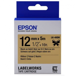 Epson Labelworks 12mm LK-4KBK Χρυσό Σατινέ