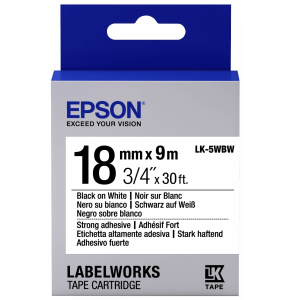 Epson Labelworks 18mm LK-5WBW Ισχυρή Κόλα