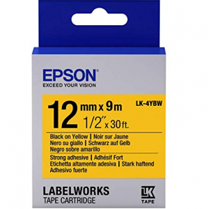 Epson Labelworks 12mm LK-4YBW Ισχυρή Κόλα